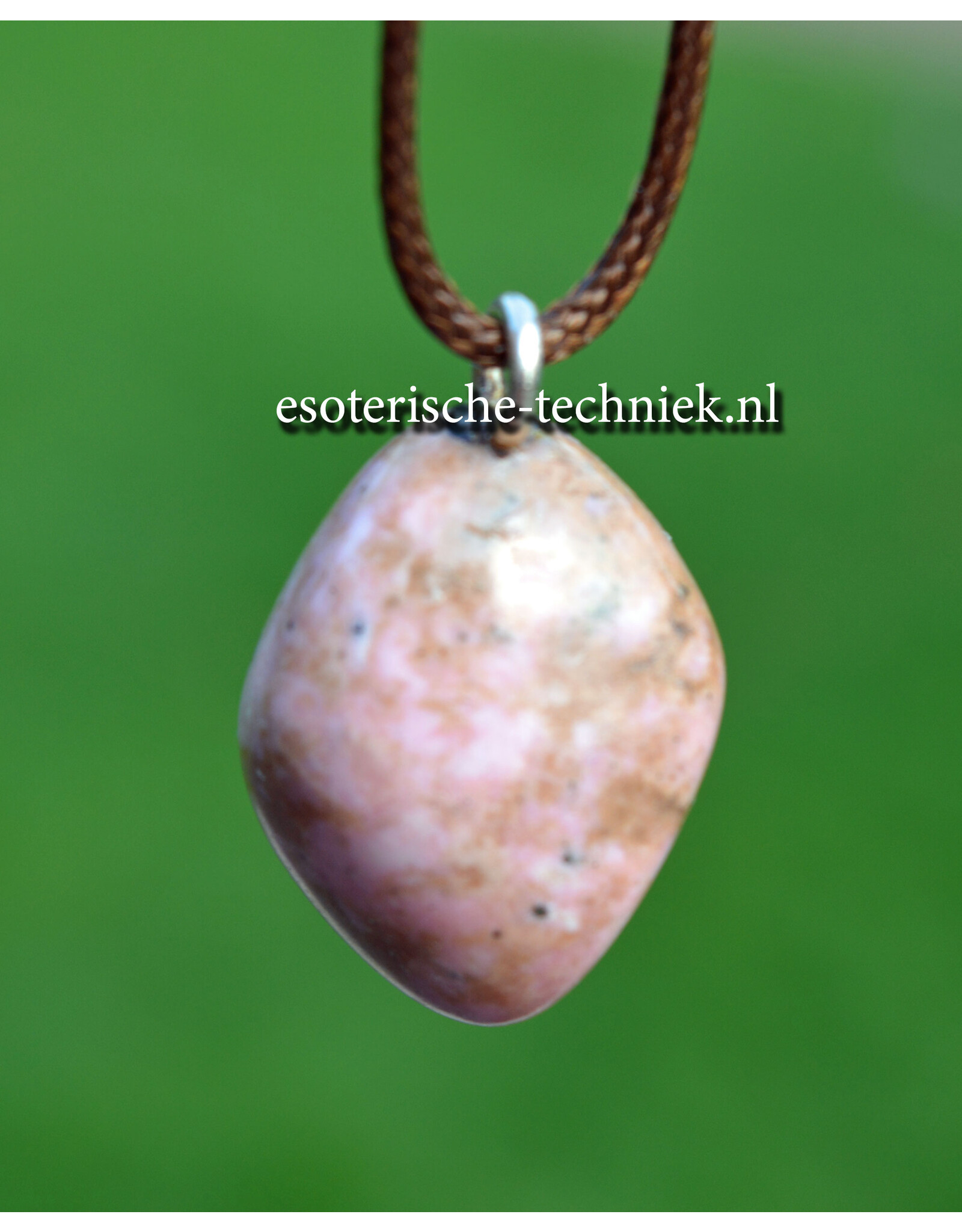 Orgonite hanger Rhodochrosiet met Pyriet