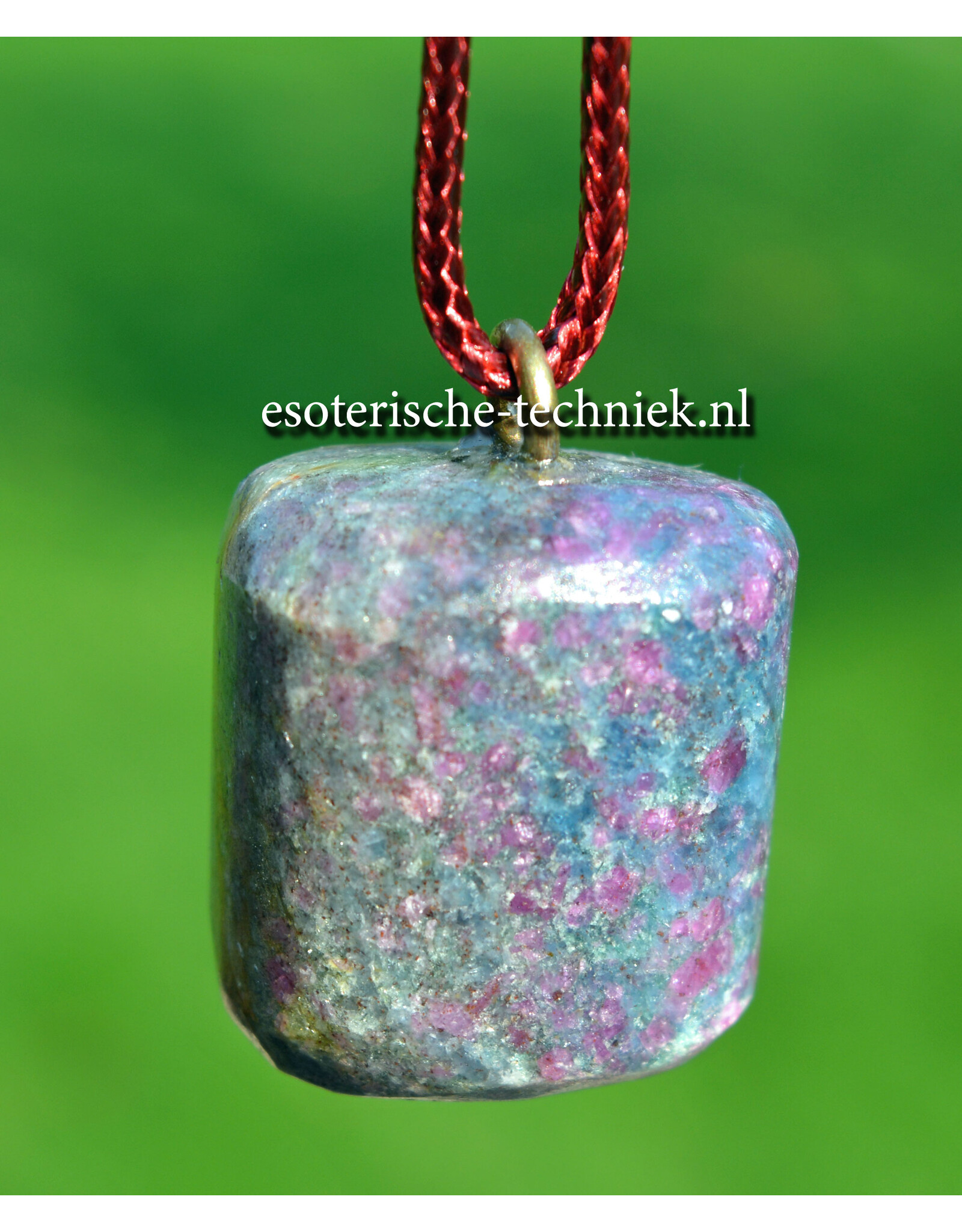 Orgone Orgonite edelsteen hanger Robijn in Kyaniet