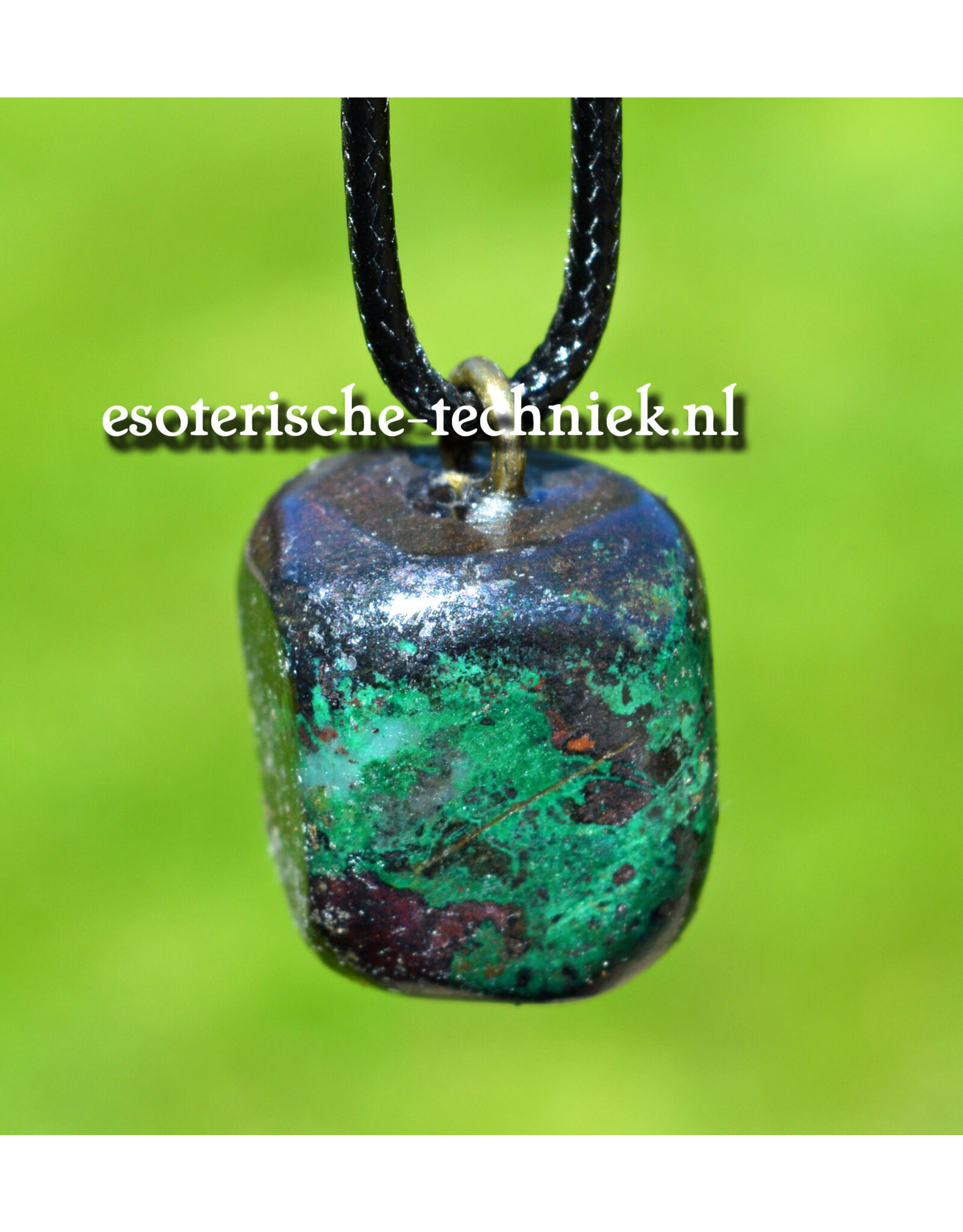 Orgone orgonite hanger edelsteen Chrysocolla met Cupriet, persoonlijke bescherming tegen verstorende energieën