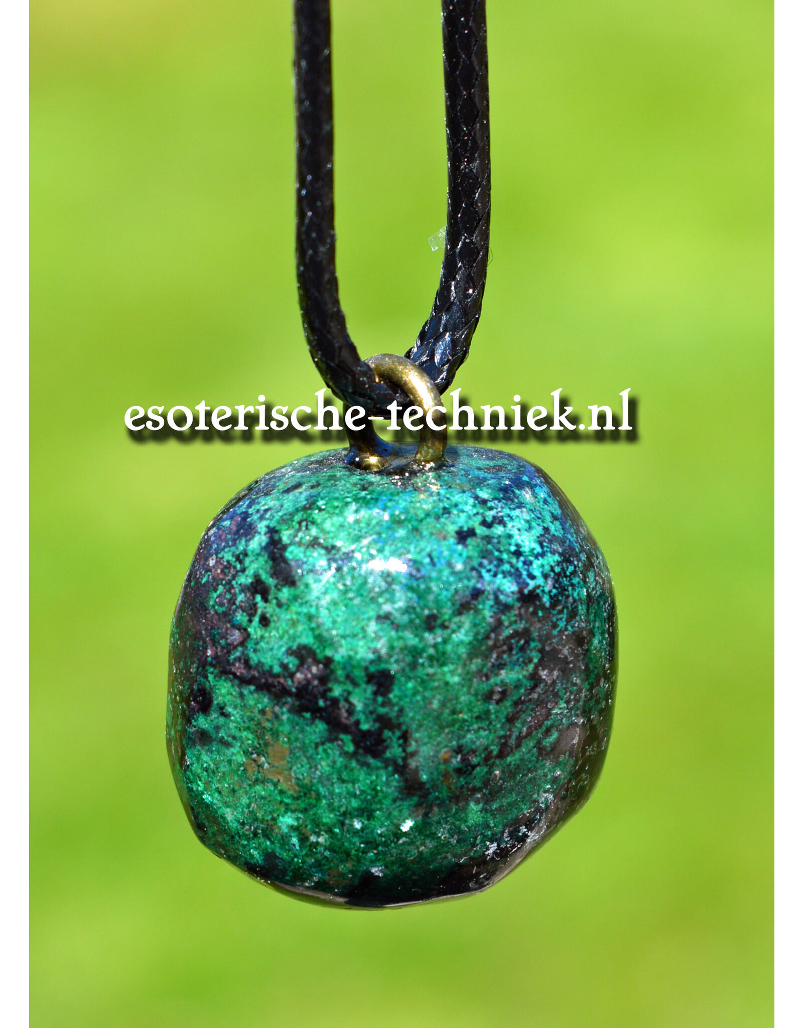 Orgone orgonite hanger edelsteen Chrysocolla met Cupriet, persoonlijke bescherming tegen verstorende energieën