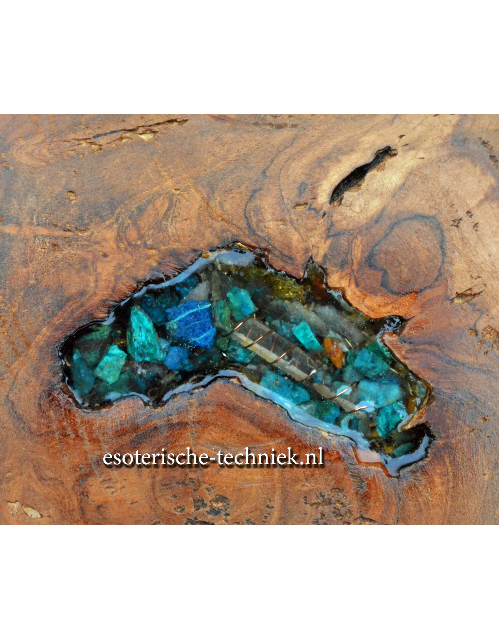 Orgonite Meditatiekruk met Orgonite en CO2 Plasma, Chrysocolla, Shattuckiet en Shungite