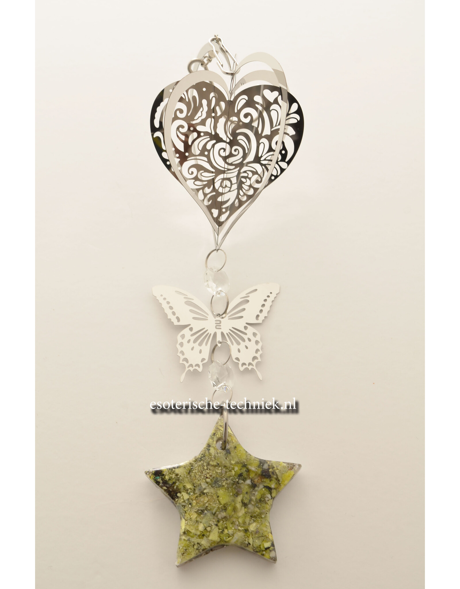 Orgonite stralingswerende raamhanger Lizardiet en shungite