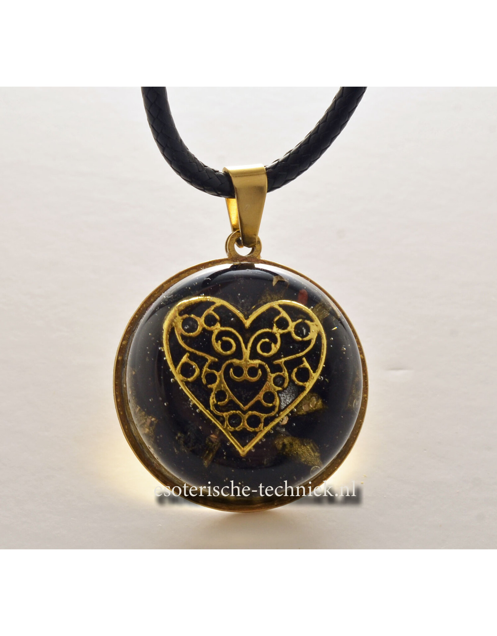 Orgone Orgonite hangers Shungiet met symbool of Bergkristalpunt