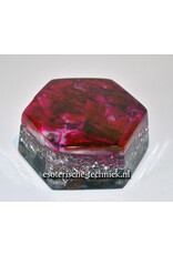 Orgonite Hexagon groen,  rood  met Shungite en Edel Shungite