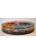 Orgonite Oplaadschijf Arkansas kristal, Shungite, Seleniet en de Flower of Life