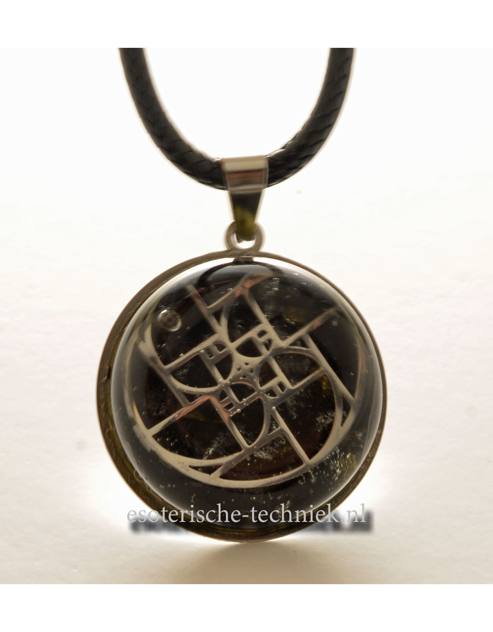 Orgone Orgonite hangers Shungiet met symbool of Bergkristalpunt