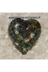 Orgonite hartje Preseli Bluestone / Stonehenge steen, Herkimer diamant en  Shungite .