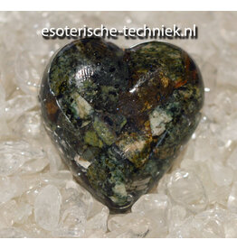 Orgonite hartje Preseli Bluestone, Herkimer, Shungite