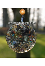 Windorgel mobiel met orgonite hanger Apatiet, Shungit en Sri Yantra symbool
