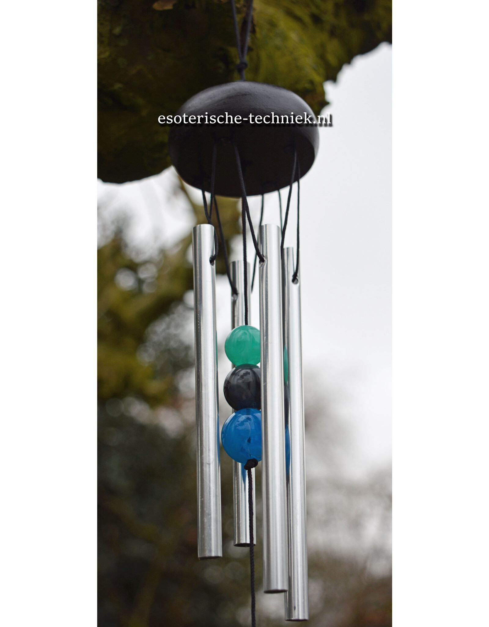 Windorgel mobiel met orgonite hanger  Malachiet, Lapis Lazuli en Shungite