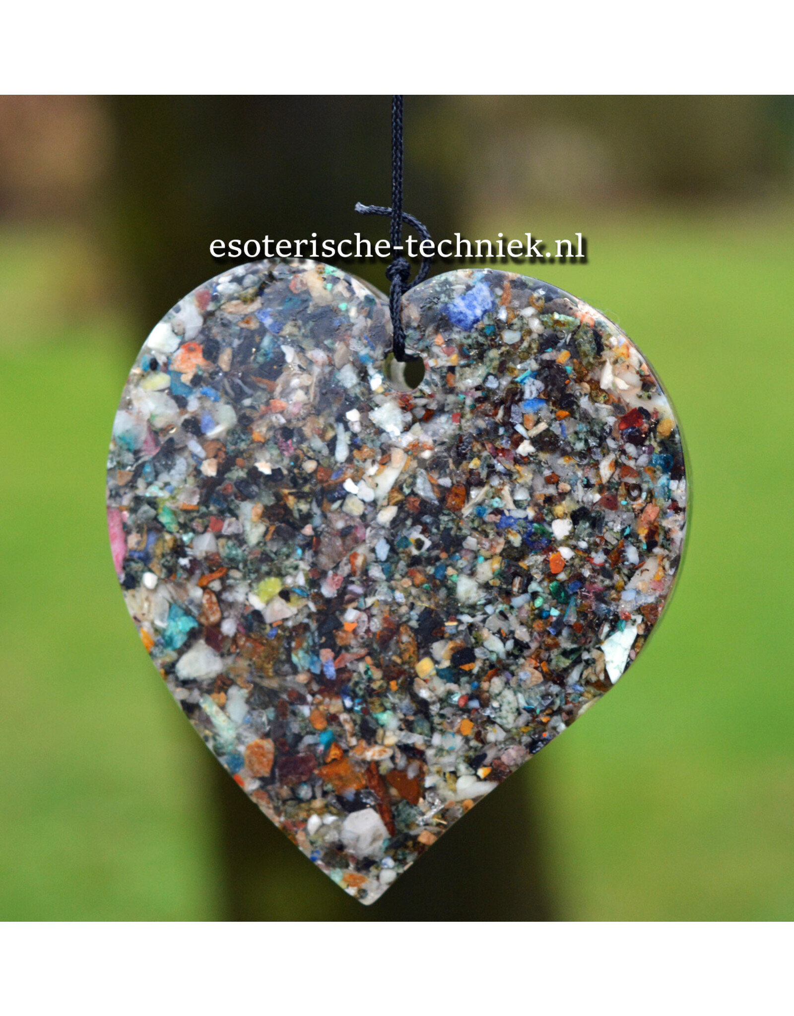 Windorgel met orgonite hanger edelstenen en mineralen mix met shungiet