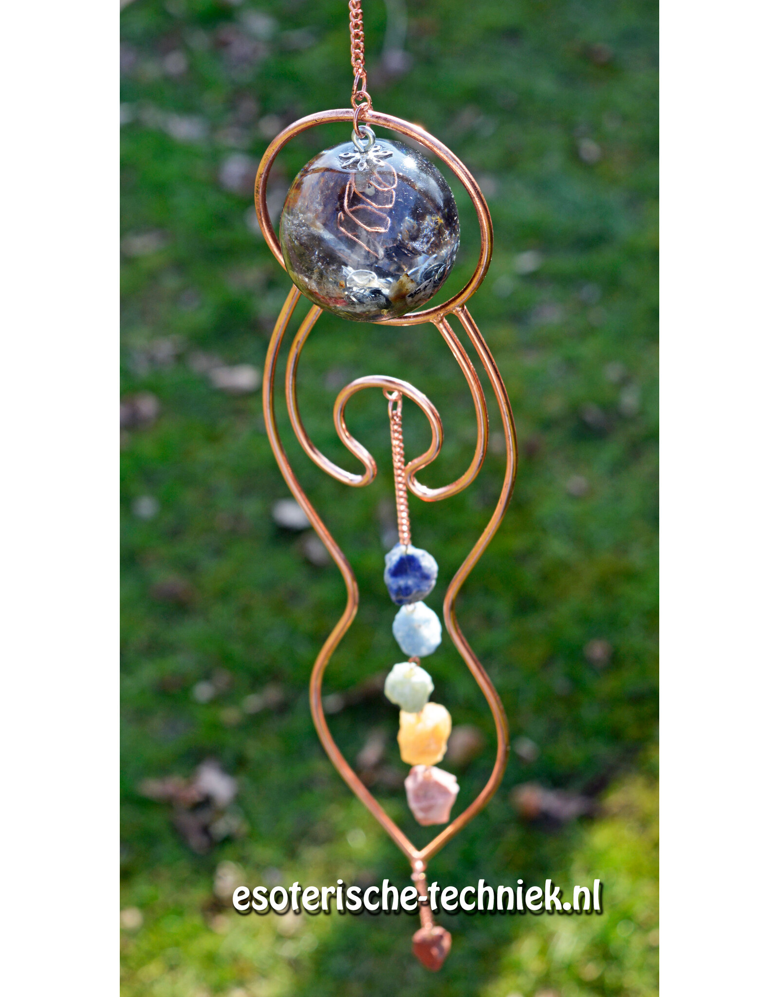 Orgonite Goddess Window Hanger Chakra Stones