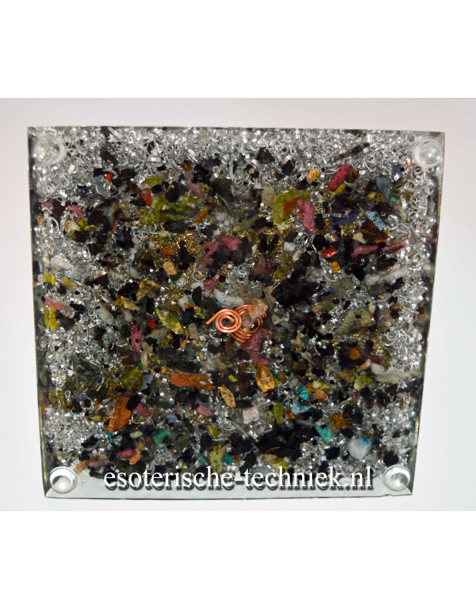 Orgone Orgonite piramide Serpierite, Cupriet, Chrysocolla