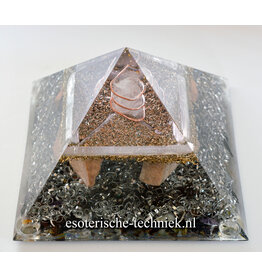 Orgonite piramide Seleniet, Roze Maansteen