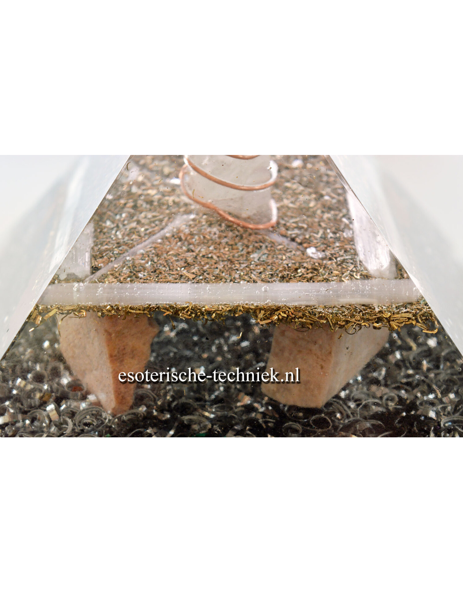 Orgone Orgonite piramide Seleniet, Roze Maansteen en Shungite