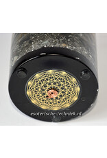 Orgone Chembuster dubbele vortex Preseli Bluestone, Gele Fluoriet, Labradoriet, Bergkristal en Shungite