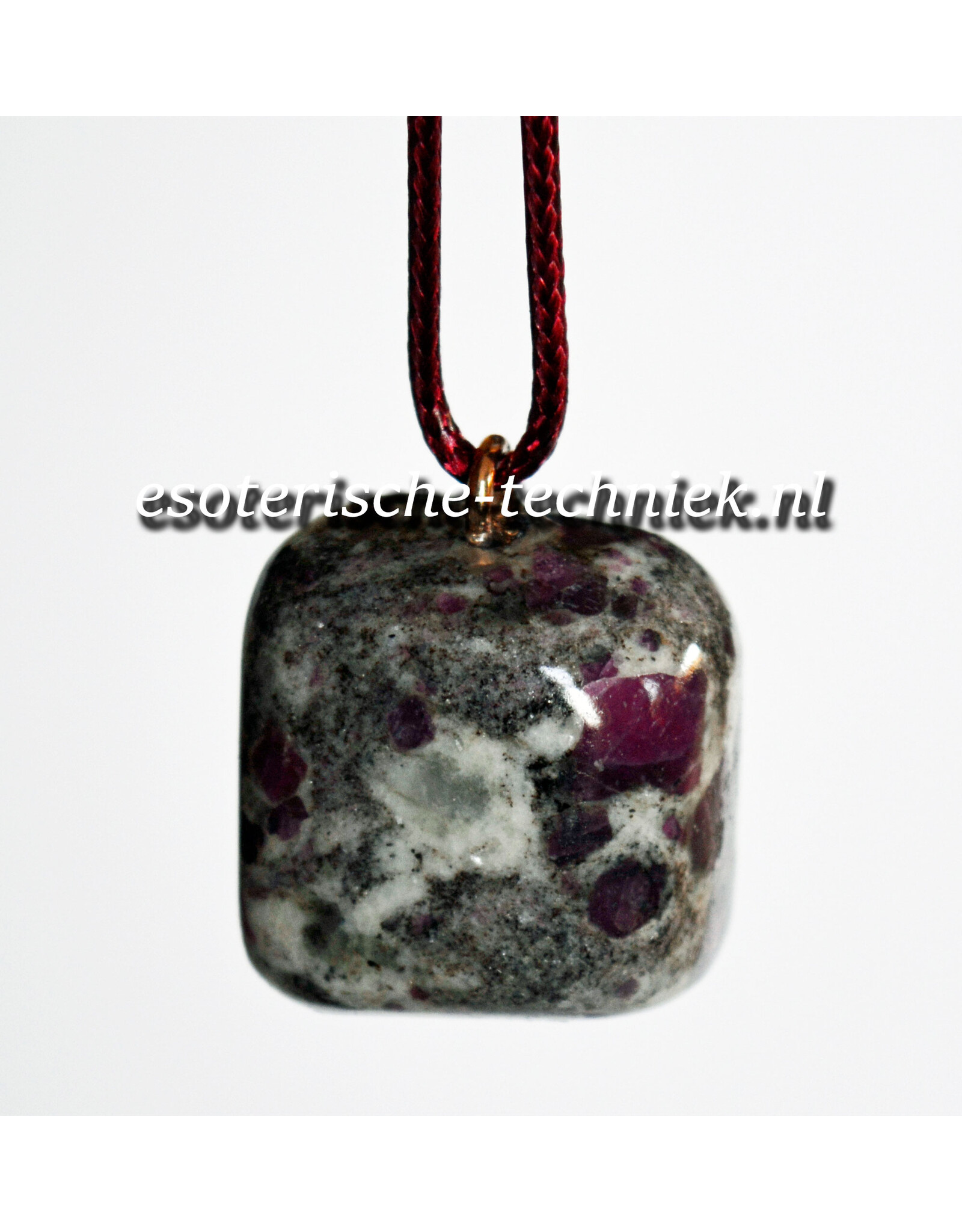 Orgonite Robijn in Cordieriet  hanger