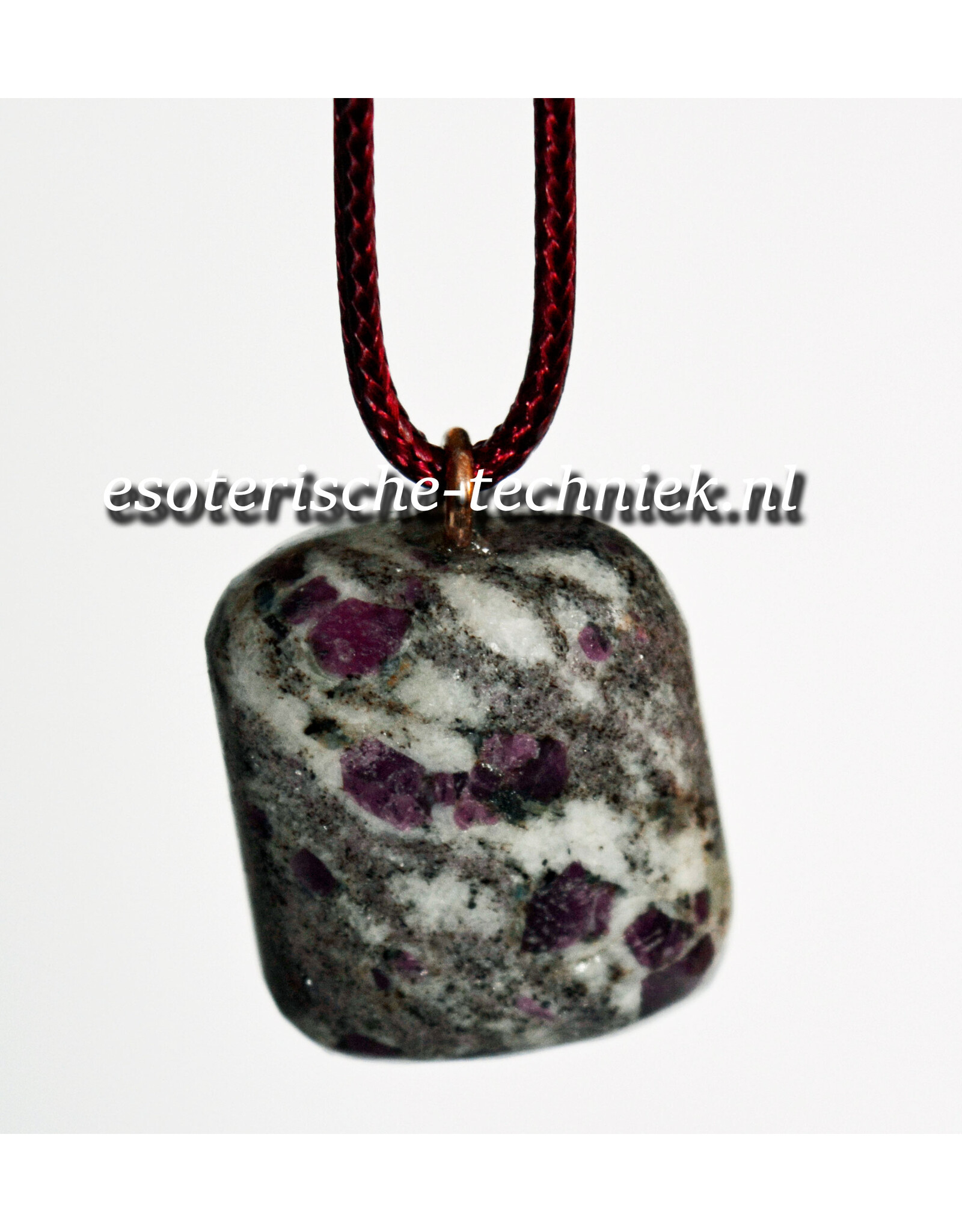 Orgonite Robijn in Cordieriet  hanger