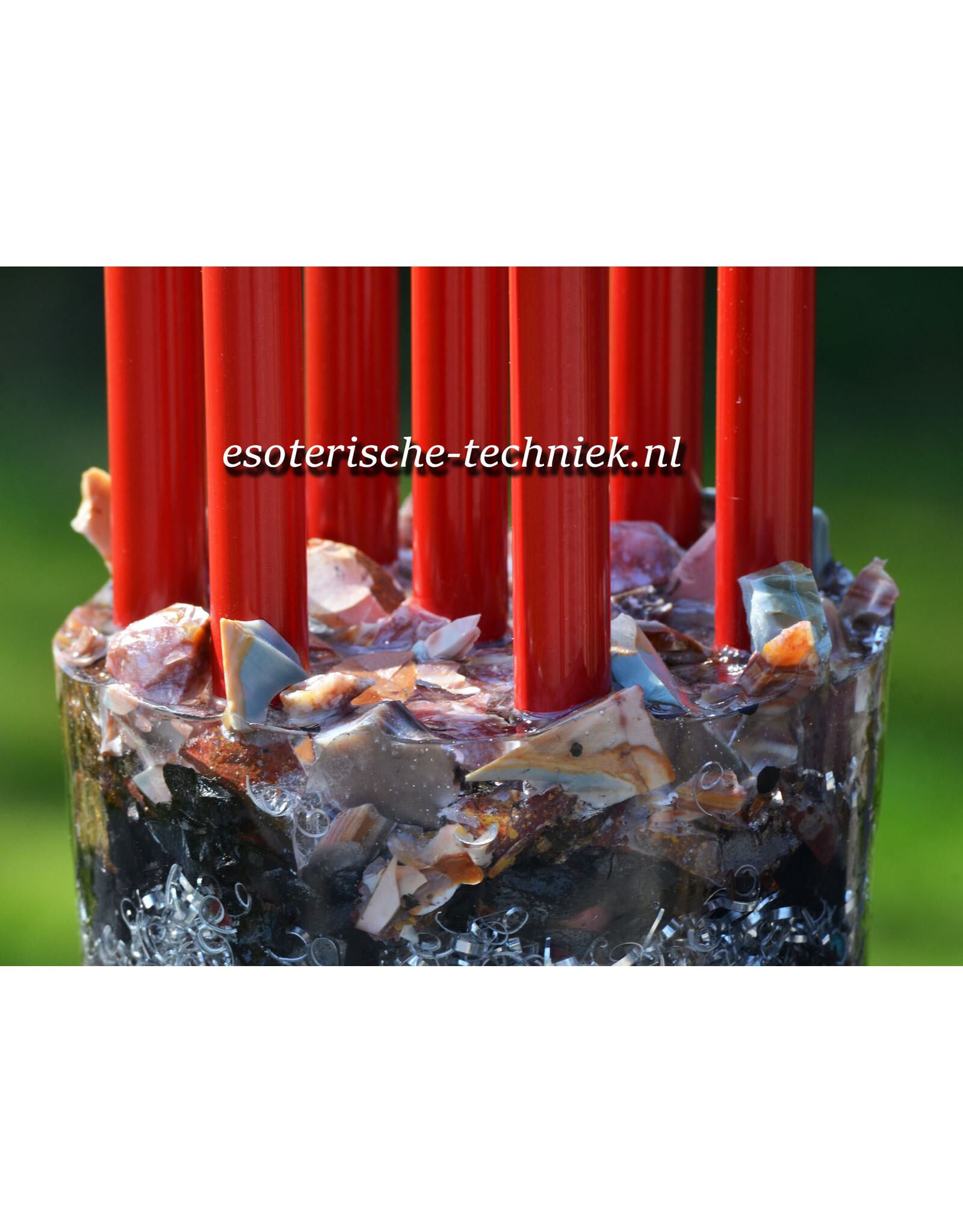 Orgone Chembuster met Polychroom Jaspis, Granaat, Mookaiet en Shungite