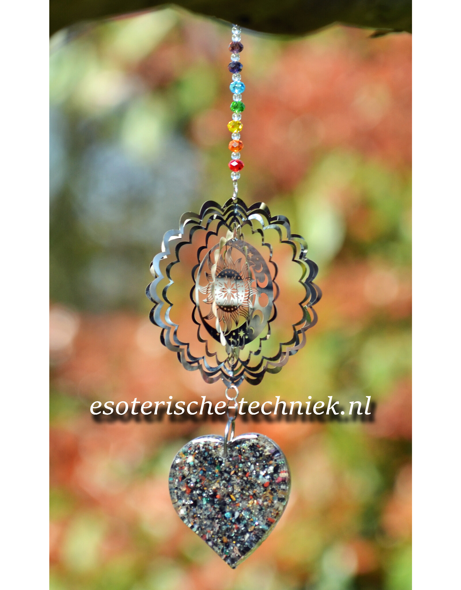Orgonite Stralingswerende raamhanger met Golden Healer, Citrien en Shungite