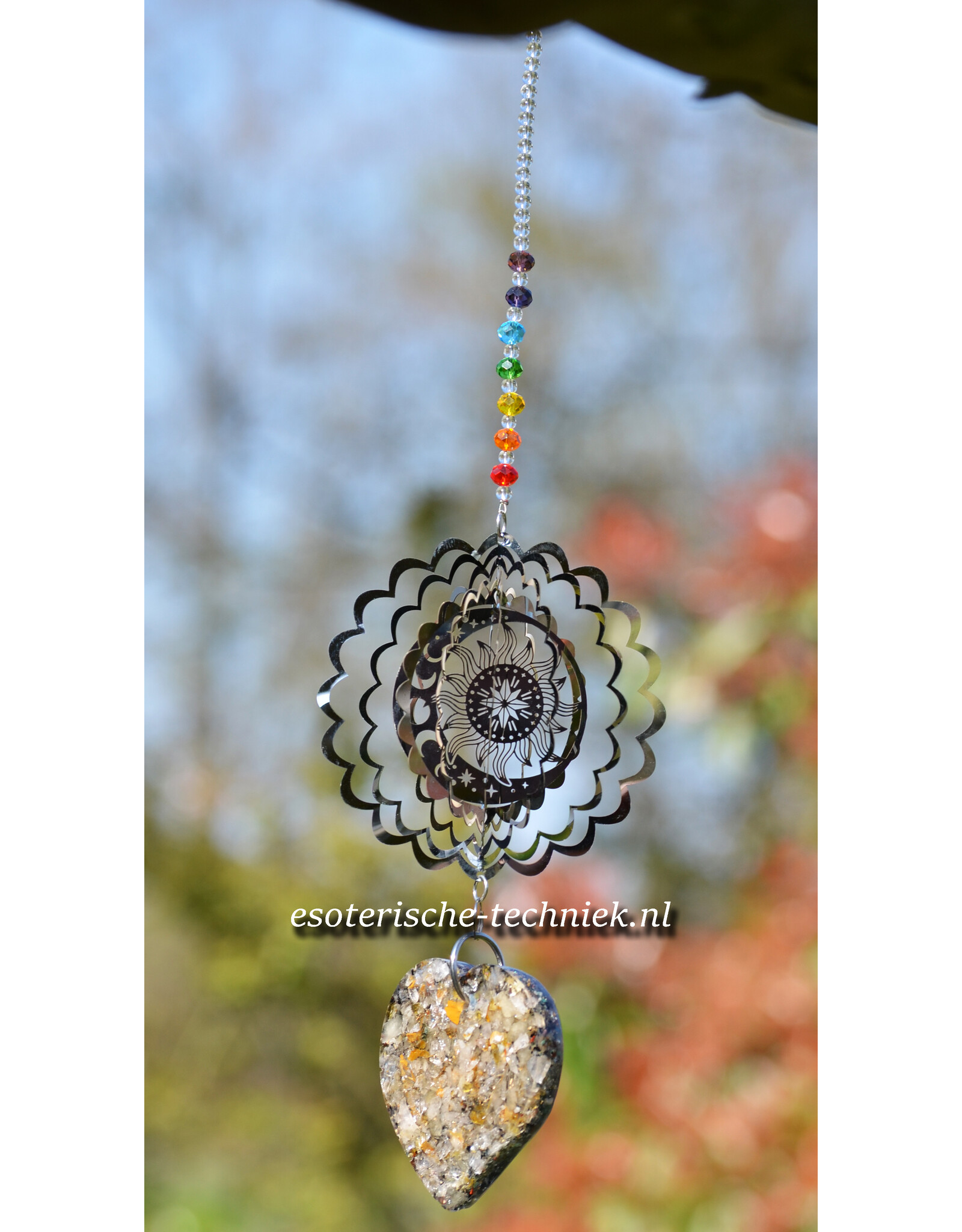 Orgonite Stralingswerende raamhanger met Golden Healer, Citrien en Shungite
