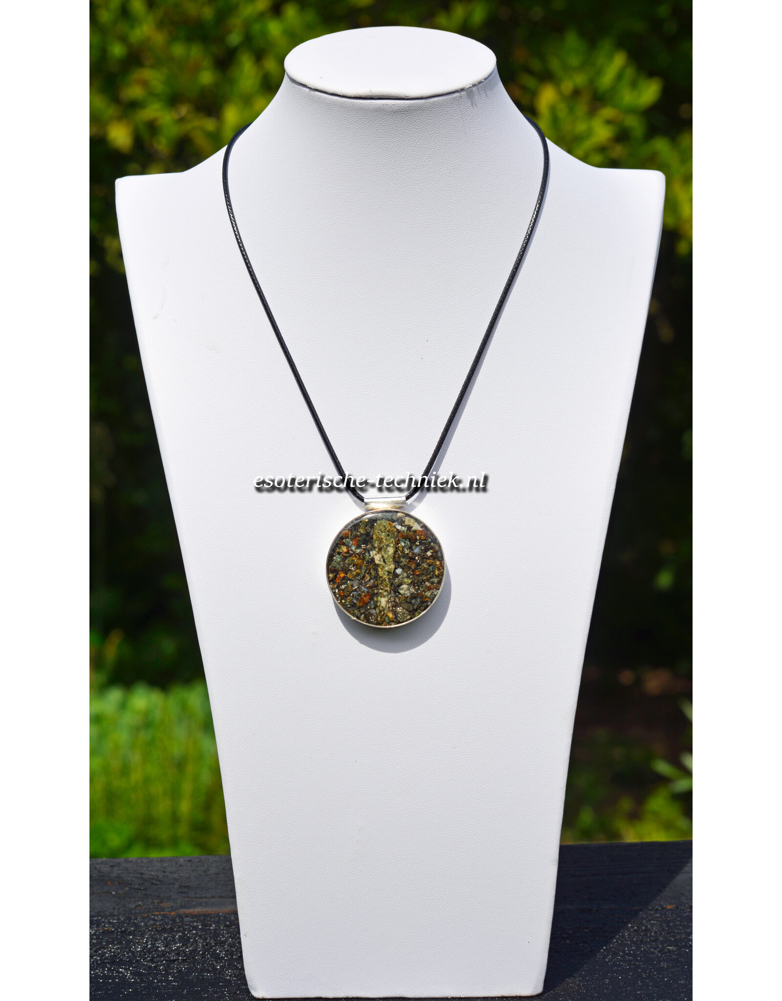 Amulet Sieraad van Sterling Zilver 925 met Preseli Bluestone (Stonehenge Steen), Pyriet en Shungite, Uniek Spiritueel Beschermingshanger