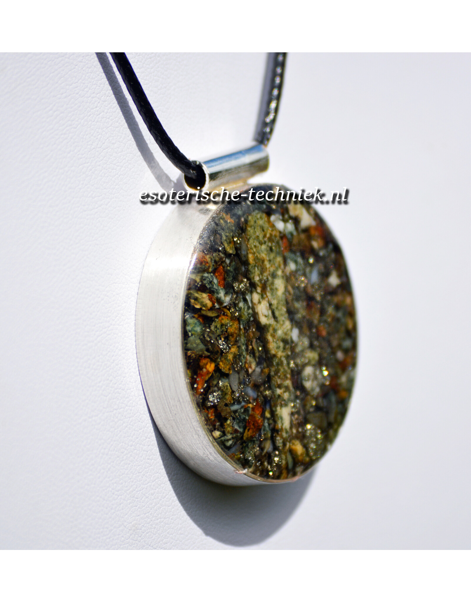 Amulet Sieraad van Sterling Zilver 925 met Preseli Bluestone (Stonehenge Steen), Pyriet en Shungite, Uniek Spiritueel Beschermingshanger