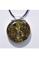 Amulet Sieraad van Sterling Zilver 925 met Preseli Bluestone (Stonehenge Steen), Pyriet en Shungite, Uniek Spiritueel Beschermingshanger