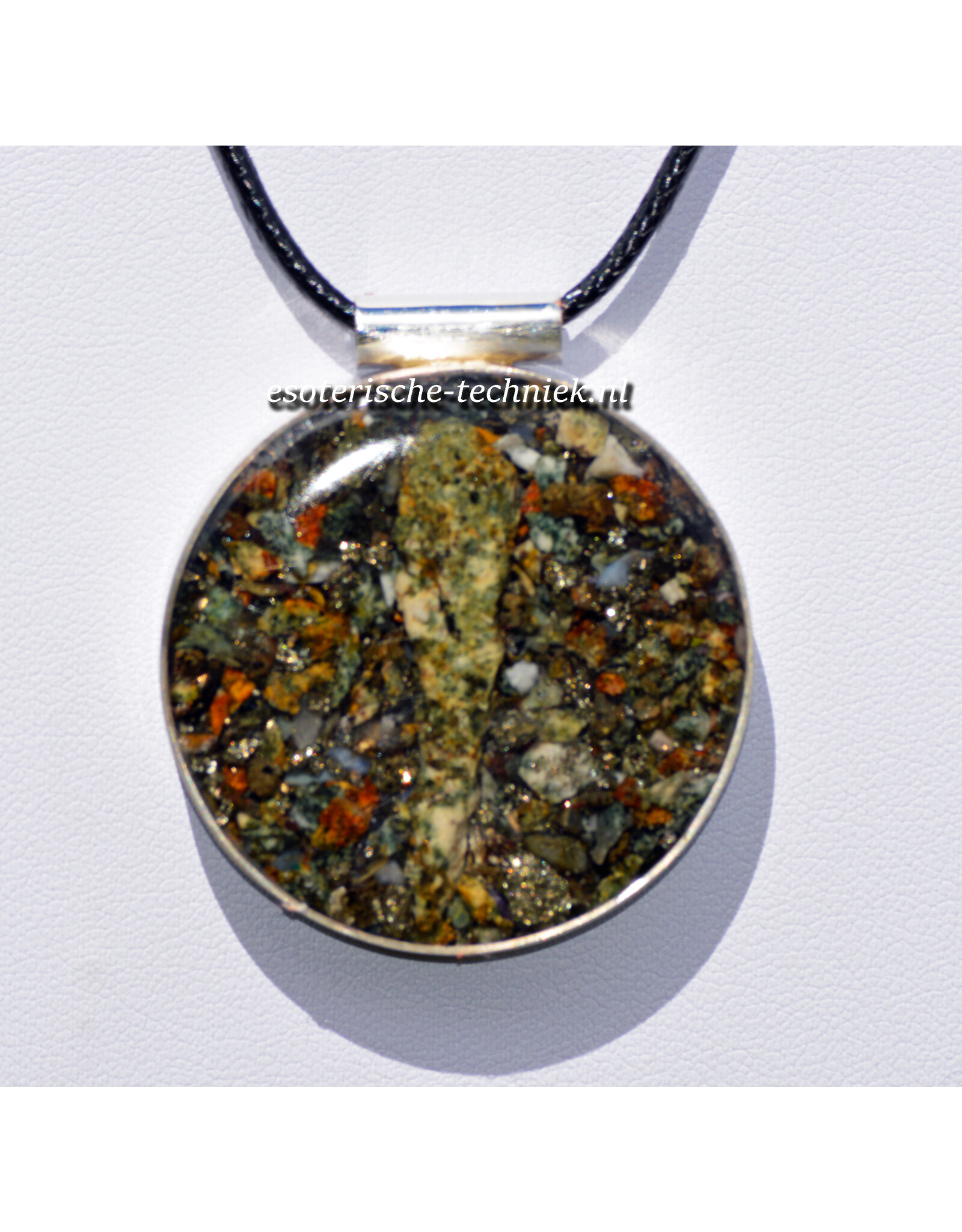Amulet Sieraad van Sterling Zilver 925 met Preseli Bluestone (Stonehenge Steen), Pyriet en Shungite, Uniek Spiritueel Beschermingshanger
