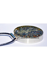 Amulet Sieraad van Sterling Zilver 925 met Preseli Bluestone (Stonehenge Steen), Pyriet en Shungite, Uniek Spiritueel Beschermingshanger