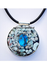 Orgone Orgonite sieraad Sterling Zilver 925 hanger Labradoriet en Larimar