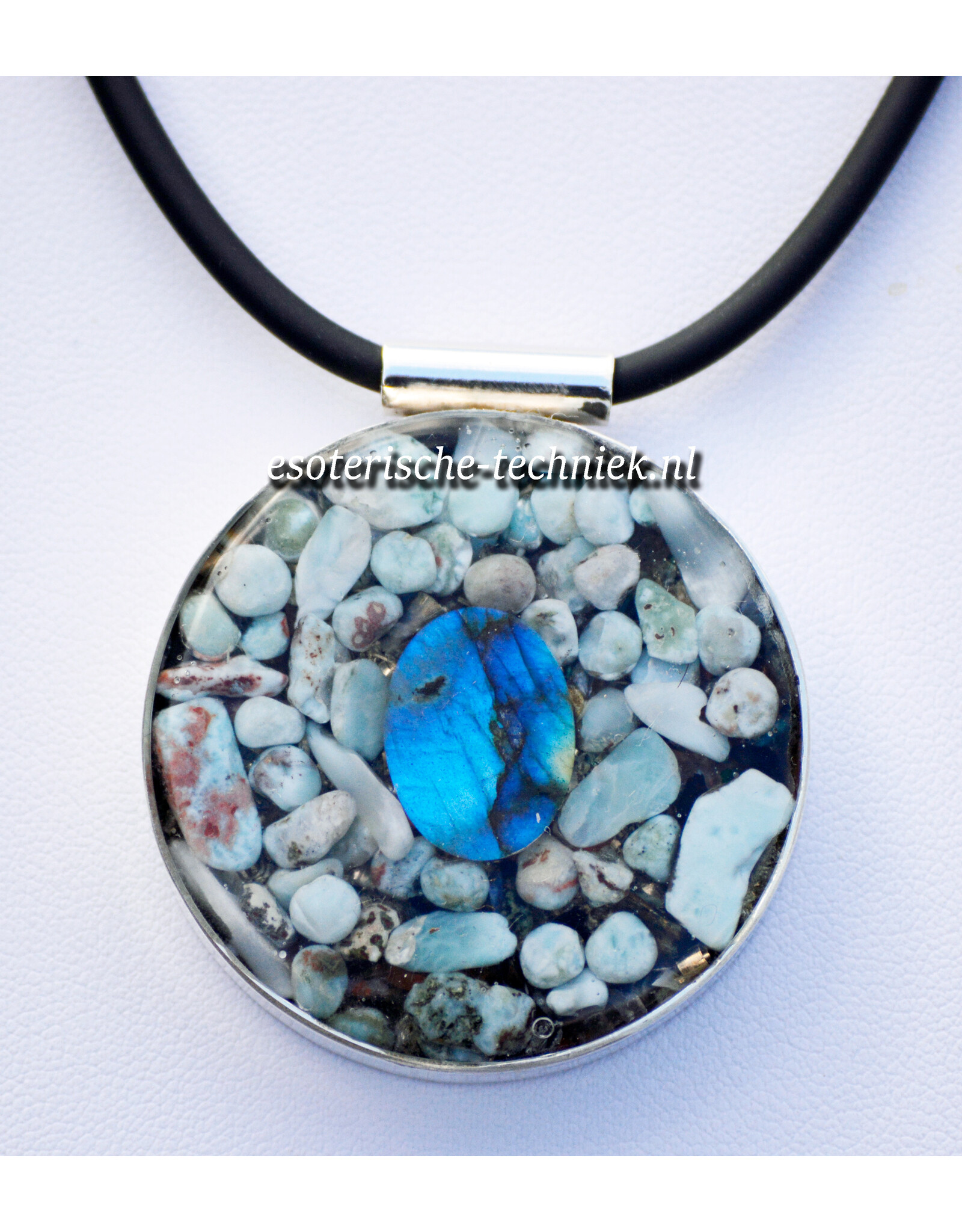 Orgone Orgonite sieraad Sterling Zilver 925 hanger Labradoriet en Larimar