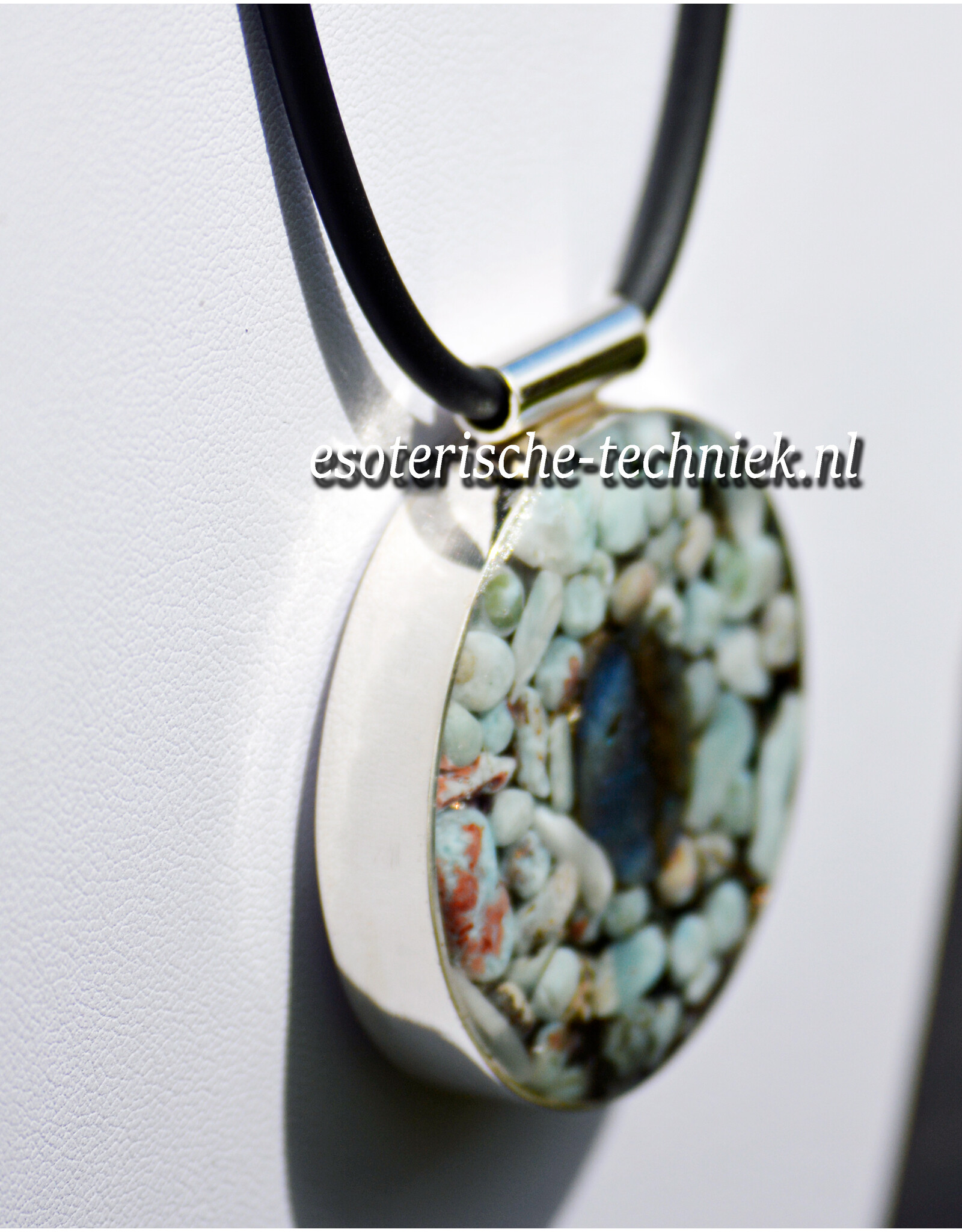 Orgone Orgonite Pendant Sterling Silver 925 | Labradorite & Larimar