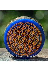 Orgonite orgon Oplaadschijf Shungite met de geometrie Levensbloem