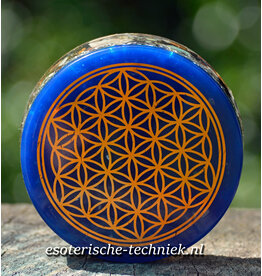 Orgonite Oplaadschijft Shungite met geometrie Levensbloem