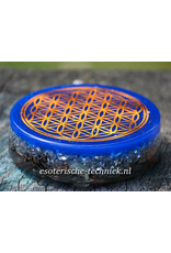 Orgonite orgon Oplaadschijf Shungite met de geometrie Levensbloem
