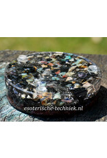 Orgonite Charging Disc Energy Plate with Tanzanite, Spinel, Pink Tourmaline and Shungite