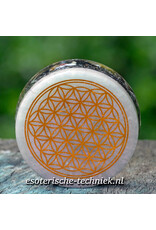 Orgonite Oplaadschijf Arkansas kristal, Shungite  en de Flower of Life