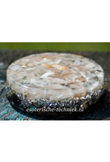 Orgonite Oplaadschijf met Perzik Seleniet, Shungite