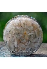 Orgonite Oplaadschijf met Perzik Seleniet, Shungite