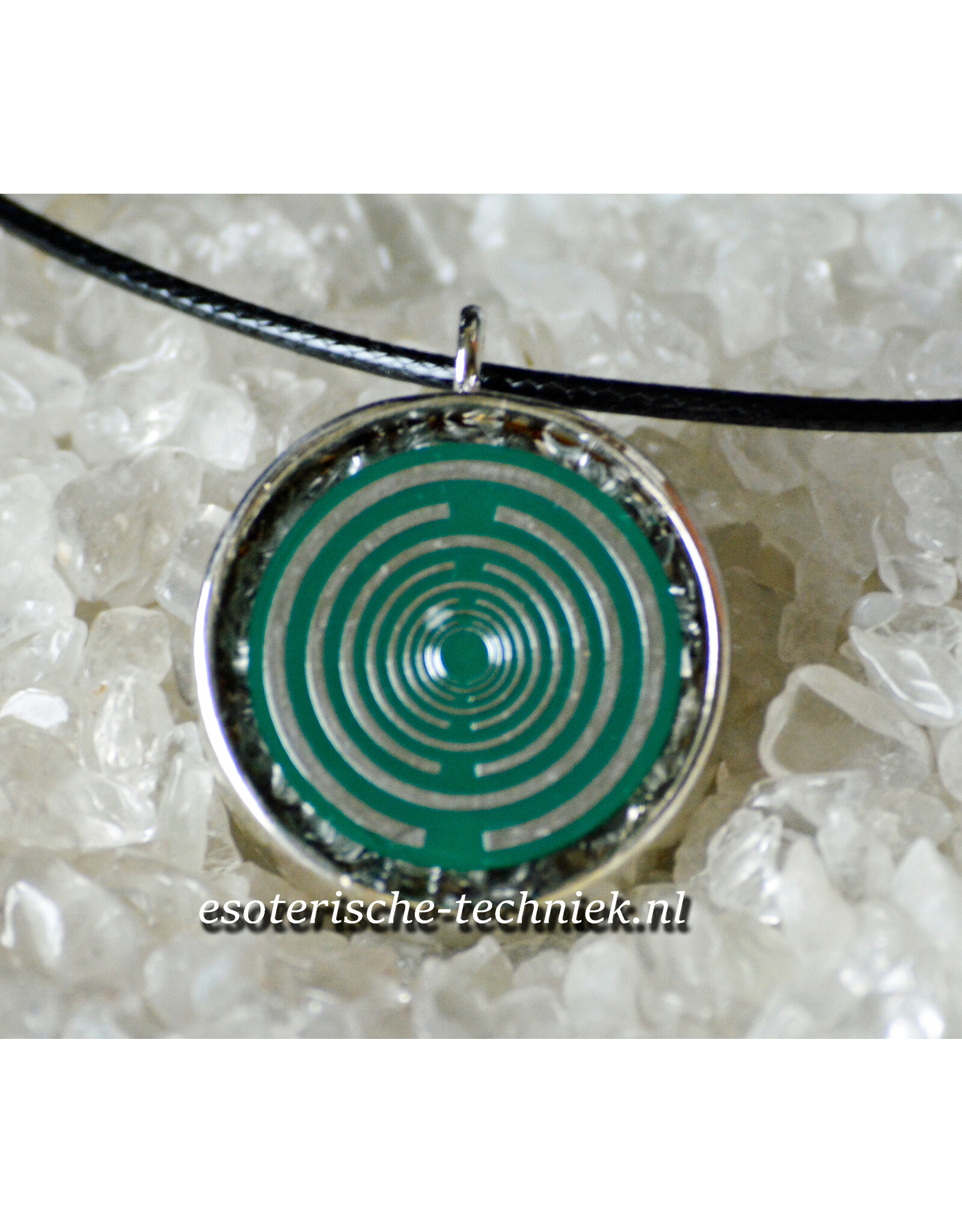 Orgone orgonite 24k vergulde MWO hanger met diverse kristallen en mineralen
