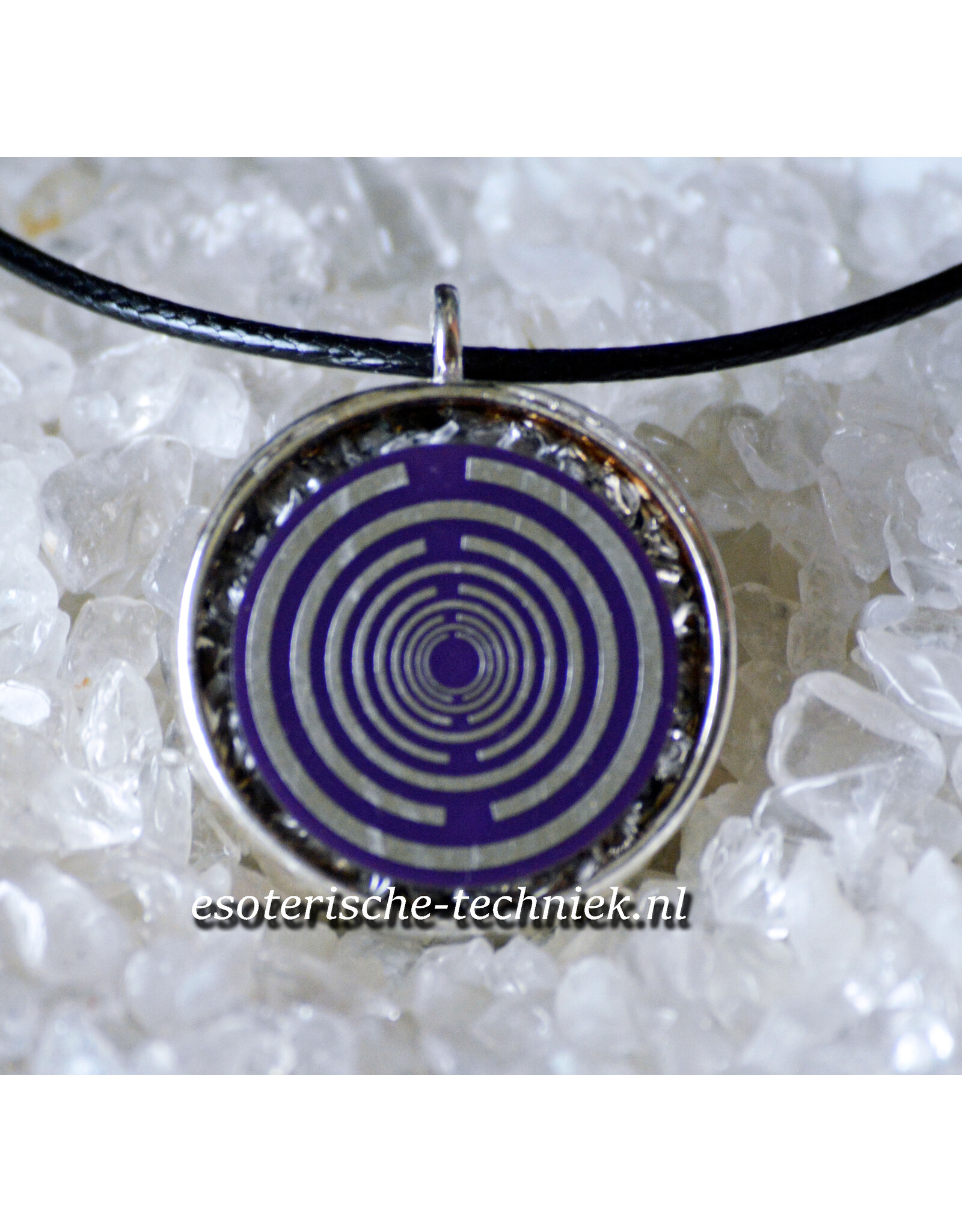 Orgone orgonite 24k vergulde MWO hanger met diverse kristallen en mineralen
