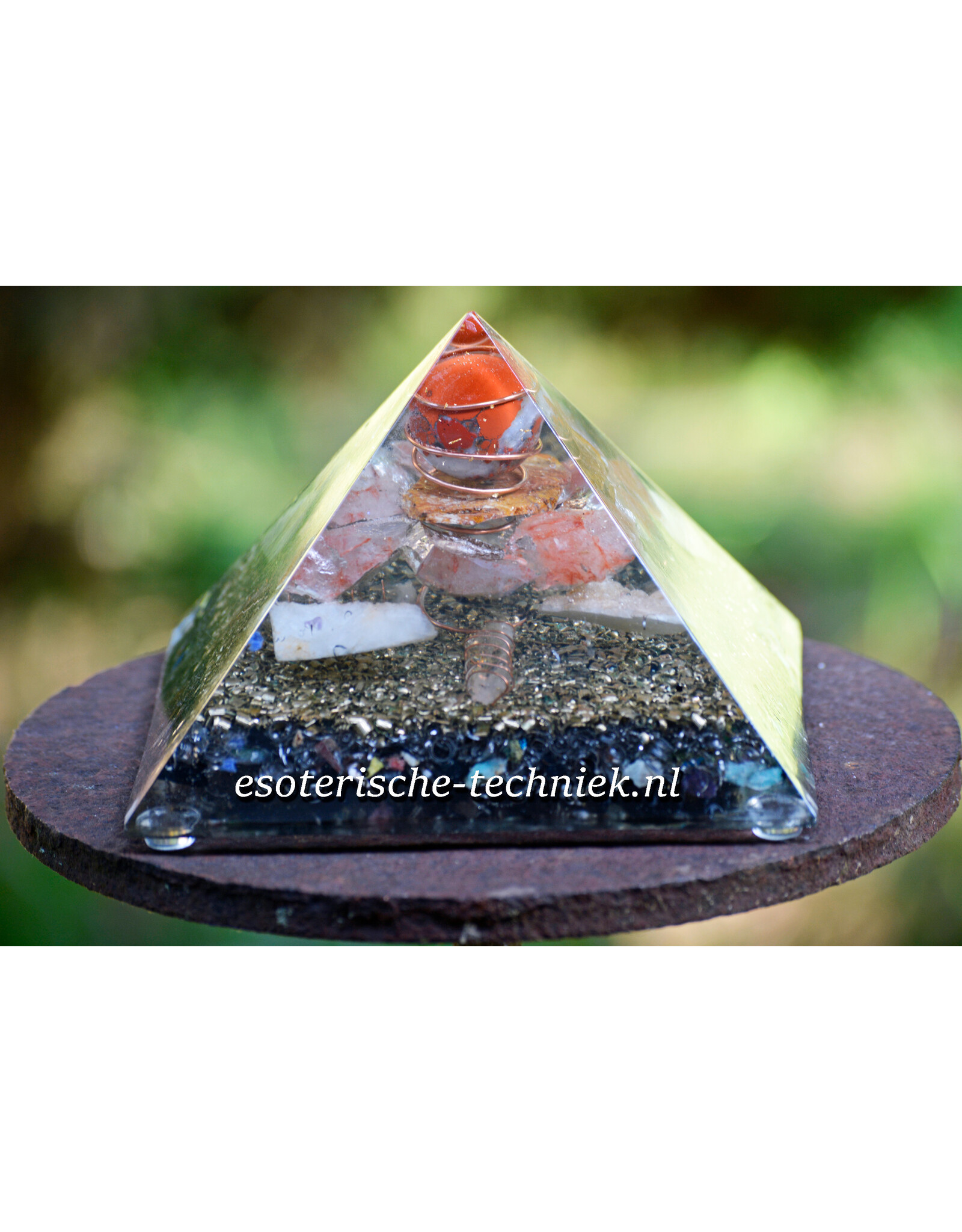 Orgonite Pyramid Red Jasper Catlinite Shungite