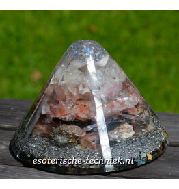 Orgone Orgonite cone XXL Rozenkwarts,  Isis Calciet
