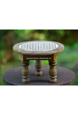 Compact altaar tafeltje van massief mangohout met de Flower of Life