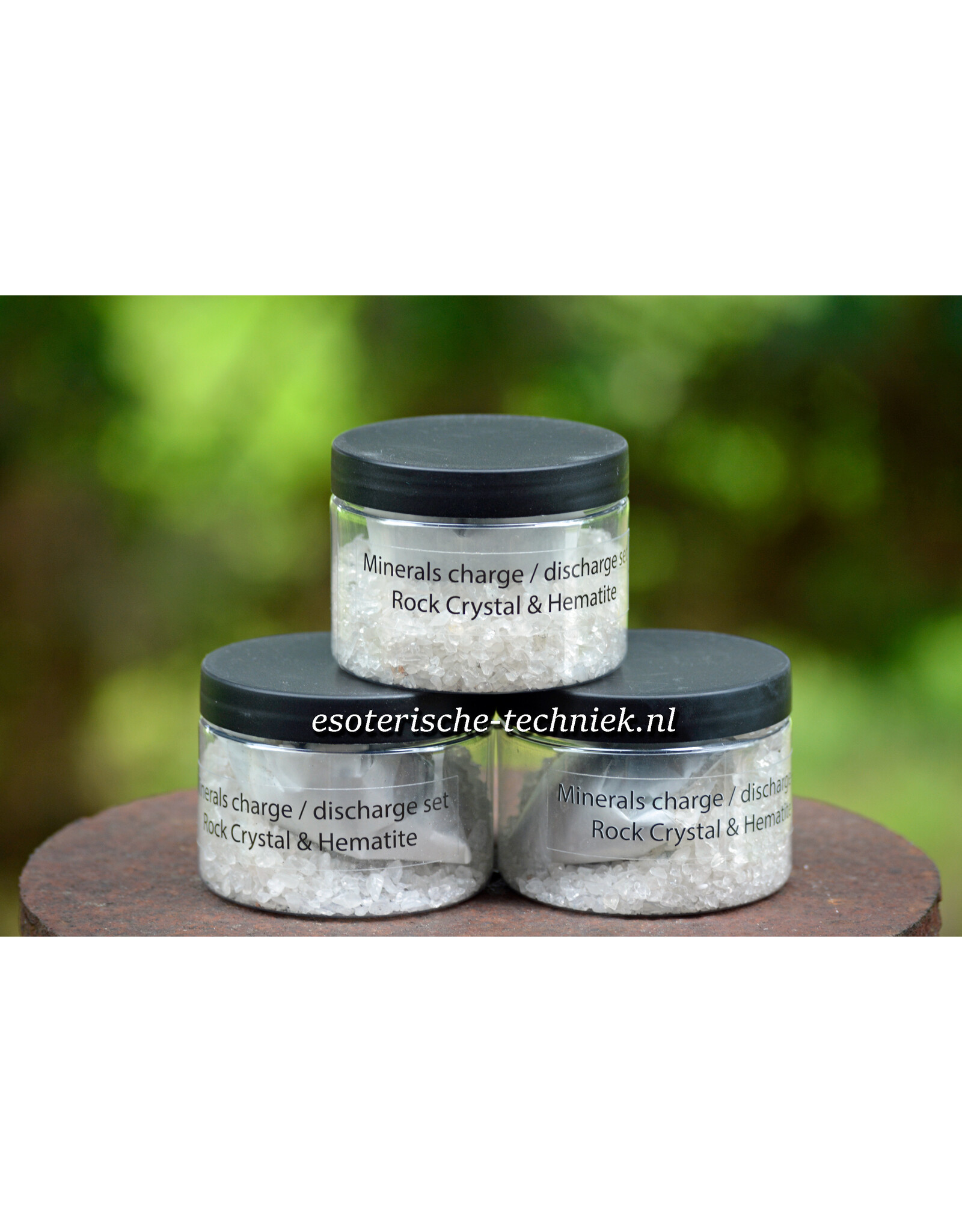 Mineralen Oplaad & Ontlaadset Bergkristal en Hematiet (250 gram)