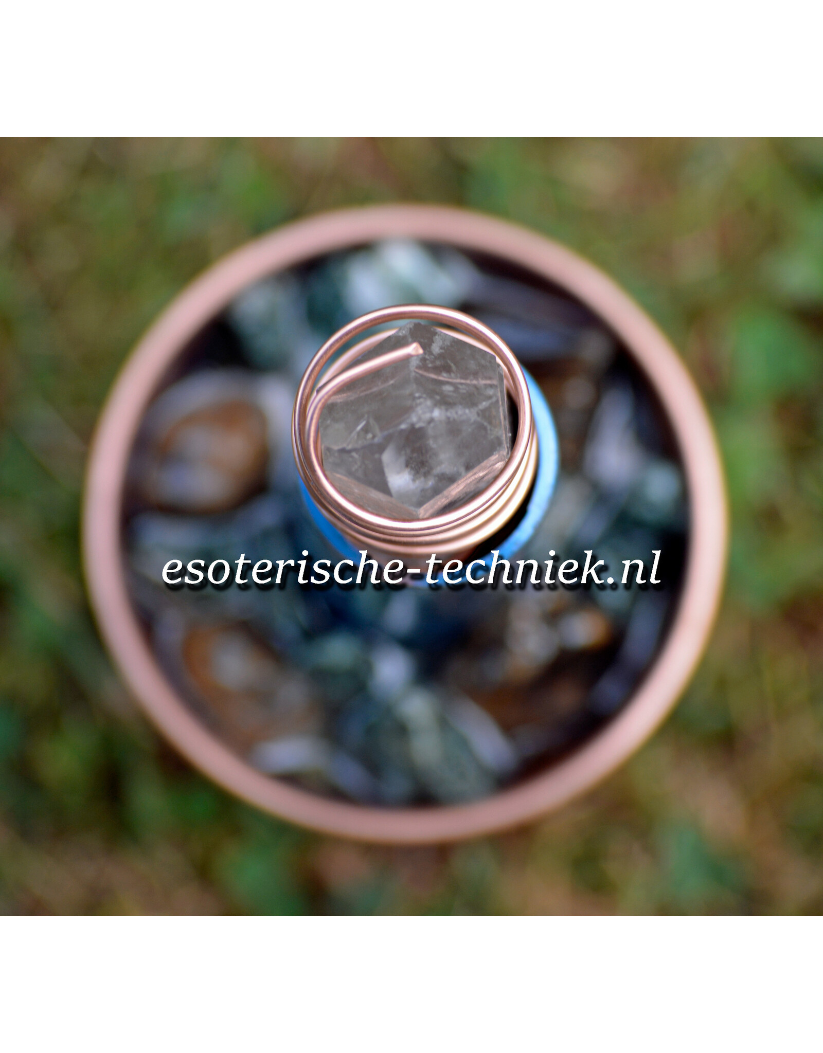 Orgone Chembuster Power Pipe met Preseli Bluestone (Stonehenge steen), Rutielkwarts, Rookkwarts en Shungite.
