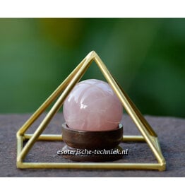 Edelsteen bol Rozenkwarts met piramide