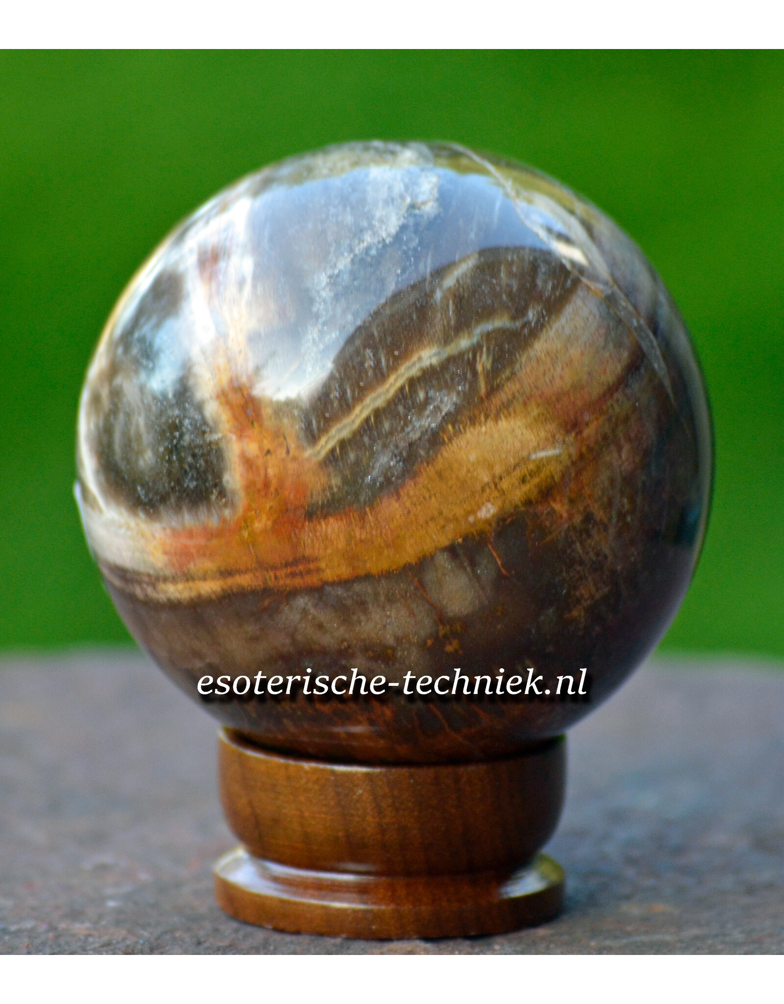 Edelsteen bol of Sphere Versteend Hout
