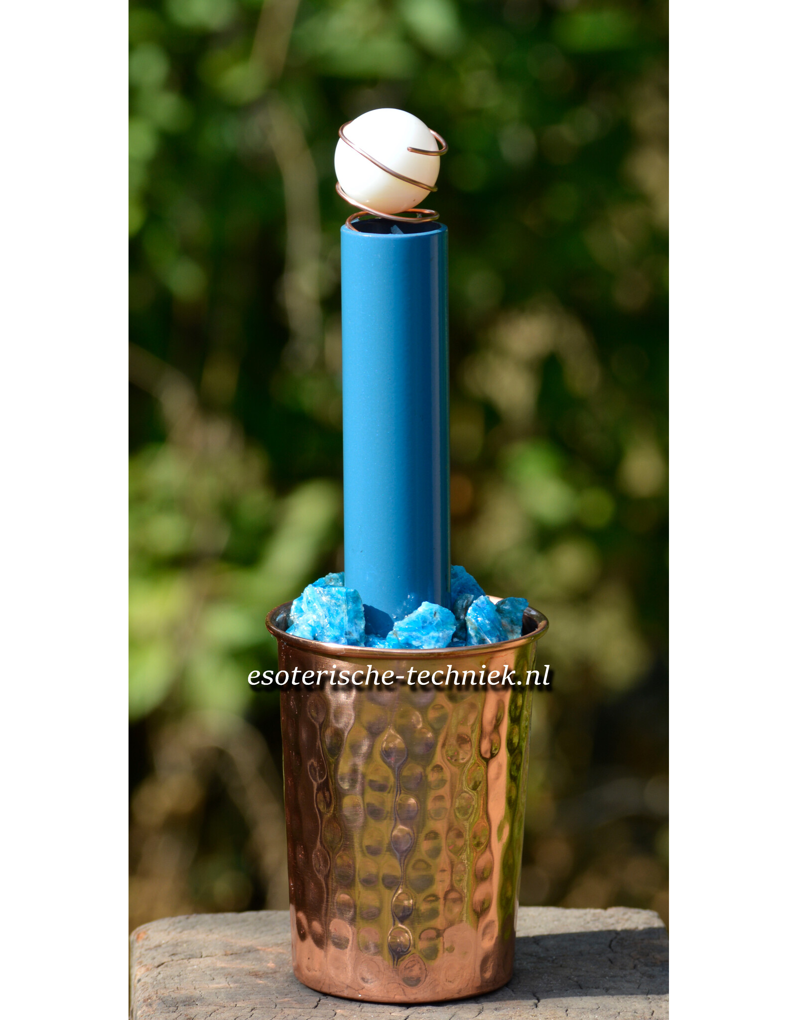 Apatite EMF Chembuster Power Pipe with Opalite Sphere & Shungite | Against EMF & 5G